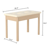 HEXANT Duet Piano Bech with Storage, Solid Wooden Keyboard Bench with PU Leather Padded Cushion for Musical Instrument, Keyboard, Vanity Stool HEXANT