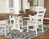 Signature Design by Ashley Valebeck Farmhouse Rectangular Extension Dining Table, Fits up to 8, White & Brown Signature Design by Ashley
