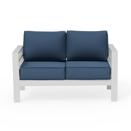 UDPATIO Outdoor Loveseat Aluminum Outdoor Furniture Sofa, Patio Seating Loveseat with 5" Thick Cushion and Waterproof Cover UDPATIO