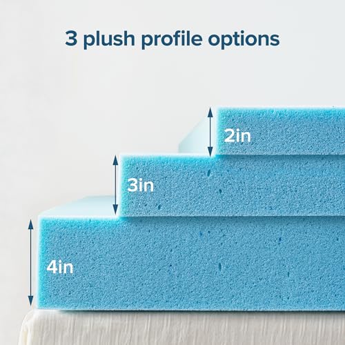 ZINUS 3 Inch Green Tea Cooling Gel Memory Foam Mattress Topper, Smaller, More Convenient WonderBox Packaging, Cooling Gel Foam, CertiPUR-US Certified, Full ZINUS