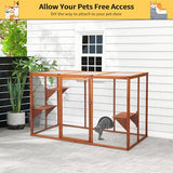 Nyeekoy Catio Outdoor Cat Enclosure, 71" Large Catios for Cats Patio, Outside Cat Enclosures, Cattio with Waterproof Roof, Clearance Cat Cage for Multiple Cats, Orange Nyeekoy