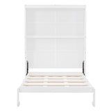 Merax Full Size Murphy Bed, Wood Full Murphy Cabinet Bed with Shelves, for Home Office or Small Room, White Merax