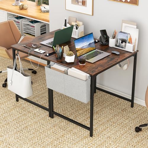 Giantex 16 FT Conference Table with Charging Station, 6 PCS 32" x 24" Rectangular Meeting Room Desk with Storage Bag & Hook, Space Saving Seminar Table, Modern Office Computer Desk for 8 People Giantex