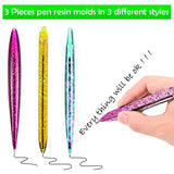3Pcs Pen Resin Mold, Epoxy Resin Molds with 45Pcs Ink Pen Refills,Ballpoint Pen Silicone Molds Resin Casting Molds for DIY Crafts Making and Student Gift