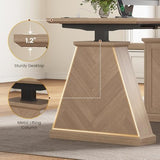 Farmhouse L Shaped Electric Standing Desk with Power Outlet & 2 Storage Cabinets, 55.1" x 47.2" Height Adjustable Office Executive Desk with File Drawer & Shelf, Large Business Computer Desks, Natural ANGRYWIN