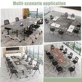 6Pack Mobile Conference Table Modular Meeting Training Tables Foldable Conference Room Tables with Wheels Modern Large Folding Office Table with Flip Top Desktop for 4-16 (6, Grey, 47in) YLMYXB