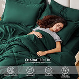 Love's cabin Full Comforter Set Dark Green, 7 Pieces Full Bed in a Bag, All Season Bedding Sets with 1 Comforter, 1 Flat Sheet, 1 Fitted Sheet, 2 Pillowcase and 2 Pillow Sham Love's cabin