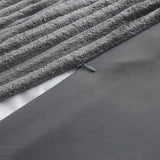 Hearth & Harbor Premium Flannel Duvet Cover Set - 3 PC Reversible Full Comforter Cover Set with Microfiber Back - 1 Velvet Duvet Cover Full & 2 Pillow Shams 80 x 90 inches - Charcoal Gray Hearth & Harbor