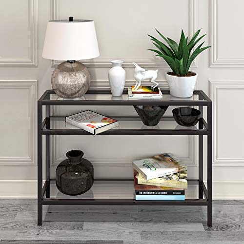 Henn&Hart 42" Wide Rectangular Console Table in Blackened Bronze, Entryway Table, Accent Table for Living Room, Hallway Henn&Hart