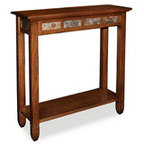 Leick Home 10059 Rustic Slate Tile Hall Console Sofa Table with Shelf, Rustic Oak Leick Home