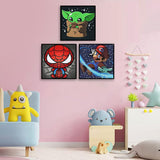 LWZAYS Diamond Painting Kits for Kids Diamond Art Gem by Number Kits Arts and Crafts for Kids, Mosaic Kits DIY Full Drill Painting Kit for Home Wall Decor 4 Pieces 6" X 6" LWZAYS