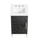 Modway Awaken Bathroom Vanity Cabinet, 18", White Black Modway