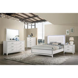 Acme Haiden Wooden Eastern King Bed with LED Lighting in White ACME Furniture