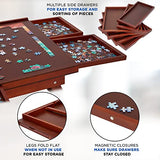 Jumbl 1000-Piece Puzzle Board Rack w/Cover | 23” x 31” Jigsaw Puzzle Table w/Legs 6 Removable Storage Sorting Drawers | Smooth Plateau Fiberboard Work Surface & Reinforced Hardwood | Games & Puzzles Jumbl