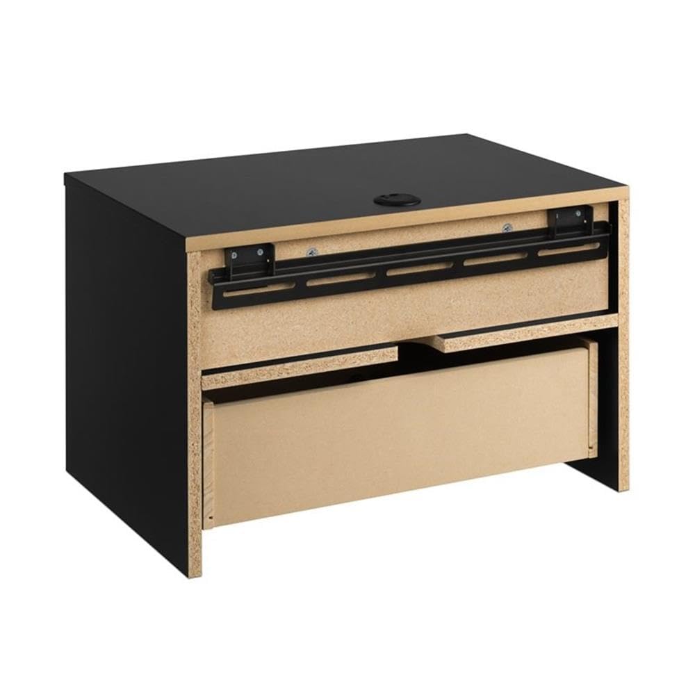 Prepac Transitional 1 Drawer Floating Nightstand With Open Shelf, 15"D x 22.5"W x 14.5"H, Black Prepac
