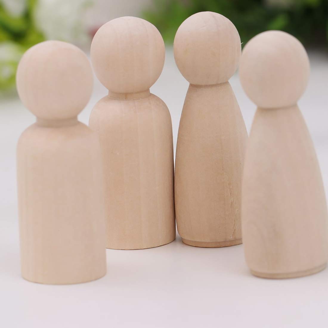 LUUFAN 20Pcs Wooden Peg Doll, 65 mm Unfinished Wooden Female Male Plain Blank Bodies Angel Dolls for DIY Craft Wedding Party (Pack of 20) LUUFAN