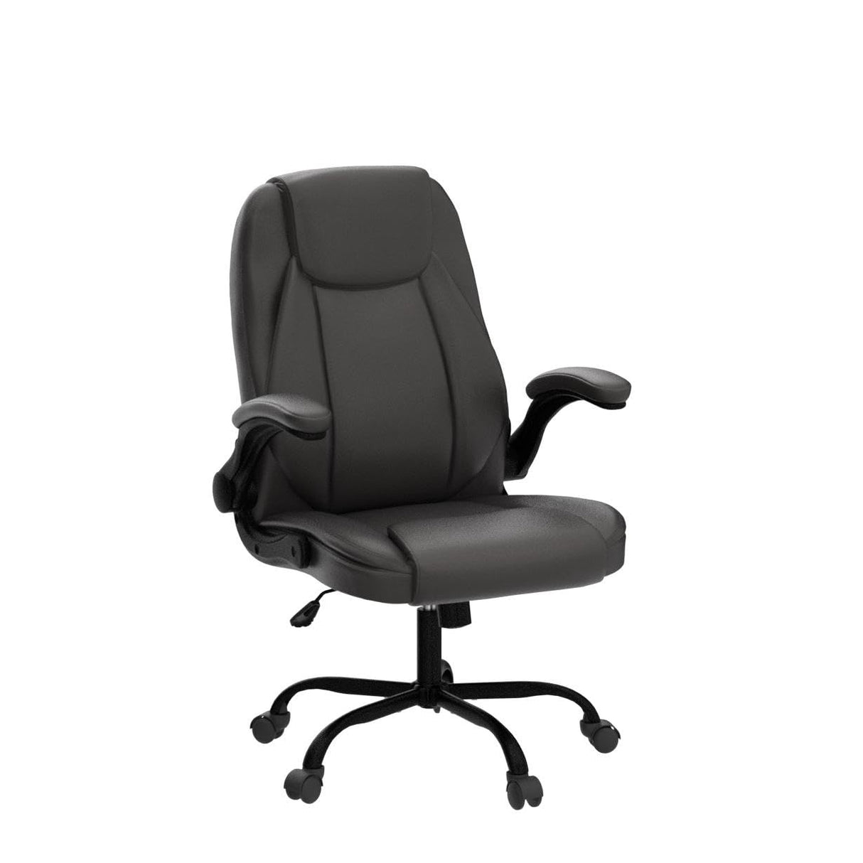 NEO CHAIR Ergonomic Office Chair PU Leather Executive Chair Padded Flip Up Armrest Computer Chair Adjustable Height High Back Lumbar Support Wheels Swivel for Gaming Desk Chair (Brown) NEO CHAIR