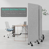 Soundproof Room Divider with Wheels, 66in Office Dividers for Sound Proofing & Reducing, 3 Panel Sound Proof Dividers for Office Partitions Portable Temporary Wall Acoustic Wall Divider，Light Grey YASRKML