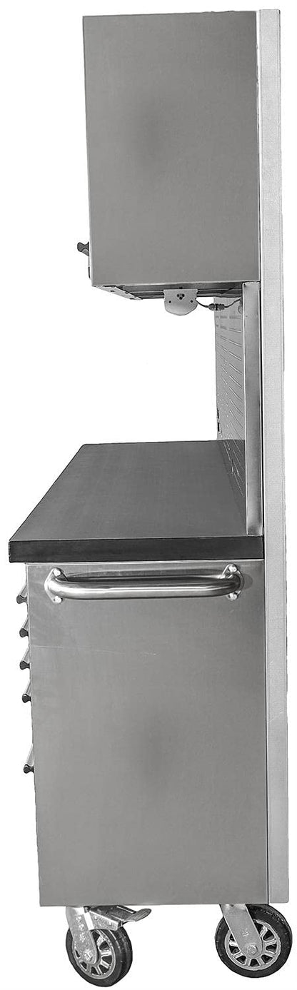 JEGS 72 in. Stainless Steel Tool Cabinet Includes (11) Drawers (4) Cabinet - WoodArtSupply