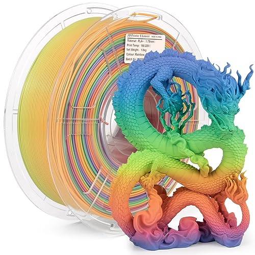 iSANMATE PLA+ 3D Printer Filament, Pla Filament 1.75mm Rainbow PLA, Color Change Filament Dimensional Accuracy +/- 0.03 mm,1 KG Spool - WoodArtSupply