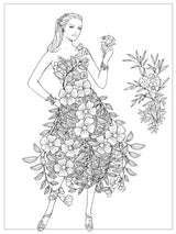 Creative Haven Enchanting Flower Fashions Coloring Book (Adult Coloring Books: Flowers & Plants) WoodArtSupply