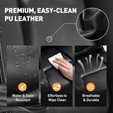 MALOL Ergonomic PU Leather Office Chair with Flip-Up Armrests & Reclining Backrest, 300lbs Thick Padded Seat Executive Desk Chair-Adjustable Height & Tilt Tension, Brown, Black MALOL