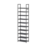 Cuandte 10 Tier Shoe Rack, Tall Narrow Shoe Rack for 20-25 Pairs of Shoes, Removable Stackable Metal Shoe Storage Rack, Non-Woven Fabric Shelves, Easy to Assemble, for Closet Entryway Bedroom Cuandte