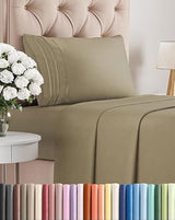 Twin Size 3 Piece Sheet Set - Comfy Breathable & Cooling Bed Sheets Set - Hotel Luxury Bedding for Women, Men, Kids, Teens, Boys & Girls - Deep Pockets, Ultra-Soft and Wrinkle Free - Oeko-Tex - Khaki CGK Unlimited