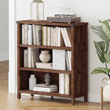 Rustic Oak 3-Shelf Bookcase by BON AUGURE - Stylish Floor-Standing Storage for Home & Office BON AUGURE