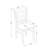 East West Furniture DLC-MAH-W Dublin Dining Chairs - Slat Back Solid Wood Seat Chairs, Set of 2, Mahogany East West Furniture