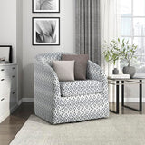 Lexicon Swivel Accent Chair, Fabric Barrel Chair with Solid Wood Frame and Metal Base, Upholstered Arm Chair, Swivel Sofa Chair Modern Reading Chair for Living Room/Office/Apartment, Multi-Color Lexicon