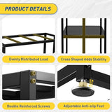 PrimeZone 40 Gallon Fish Tank Stand - All Metal Heavy Duty Aquarium Stand for Accessories Storage, 2 Tier 36.6" L x 18.5" W x 30.5" H Reptile Turtle Terrarium Stand, 880LBS Capacity, Black PrimeZone