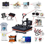 ENPAP Heat Press 15x15 Inch 8 in 1 Heat Press Machine 360-Degree Swing Away Digital T Shirt Press Machine Multifunction Sublimation Combo for T Shirts Mugs Hat Plate Cap Bottle ENPAP