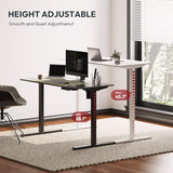 SANODESK Single Motor 2 Stage Electric Height Adjustable Standing Desk Frame Heavy Duty 176lbs Load Capacity for Home Office (Black Frame Only) SANODESK