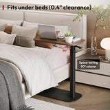 SANODESK Small Standing Desk Pneumatic Height Adjustable Sit Stand Laptop Desk Overbed Table Computer Cart for Home Office Workstations (23.6" W x 13.8" D, Black Walnut) SANODESK