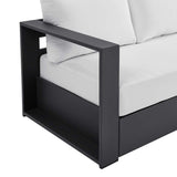 Modway Tahoe Aluminum Outdoor Patio Sofa in Gray White Modway