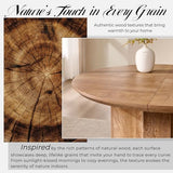 OKD 47" Round Dining Table for 4 People, Modern Pedestal Kitchen Table with Stable Cross Base & Thick Wood Top, Circle Dinner Table for Dining Room, Kitchen, Living Room, Light Tree Knot (Table Only) OKD