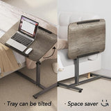 LINGMI Laptop Table Mobile Adjustable Height Portable Desk Notebook Swivel PC Computer Rolling Desk with Wheels, Laptop Stand for Couch Bedside Hospital Bed Table LINGMI