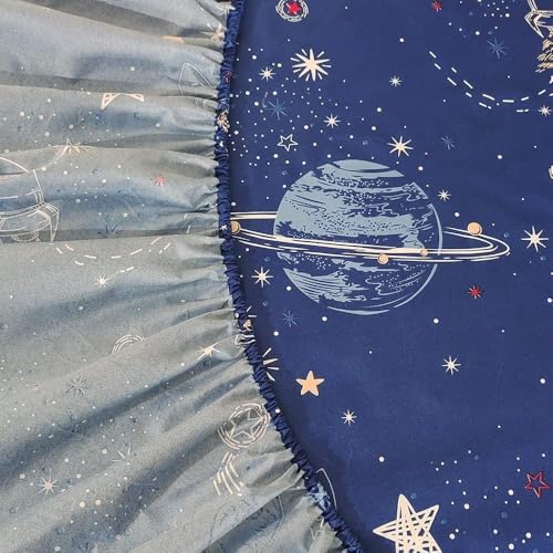 MAG 3 Pcs Bedding Sheet Set,Space Galaxy Planets Stars Queen Sheet Set,for Kids Teens Boys Girls and Space-Lovers,Microfiber with 1 Fitted Sheet 14'' Deep Pocket and 2 Pillowcases. MAG