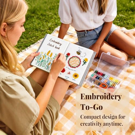 CYANFOUR 2026 New Embroidery Stitch Book Kit for Adults Beginners, Cross Stitch Kit with Step-by-Step Guide and Video, Threads and Needles, Portable Crafts Gift for Adults CYANFOUR