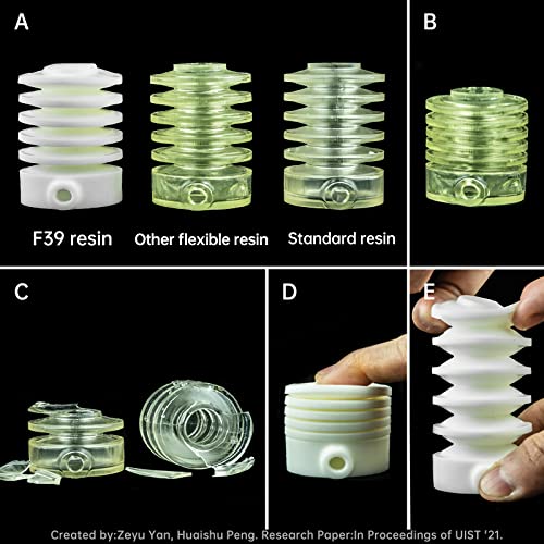 RESIONE F39 Flexible 3D Printer Resin, 405nm UV-Curing DLP LCD MSLA Resin Rubber Like TPU Like Photopolymer Resin for LCD Printing (F39-500g)