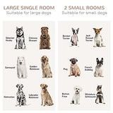 PawHut Dog Crate Furniture with Divider, Dog Crate End Table for Small to Large Dogs, Large Indoor Dog Kennel with Double Doors, 47" W x 23.5" D x 35" H, White PawHut