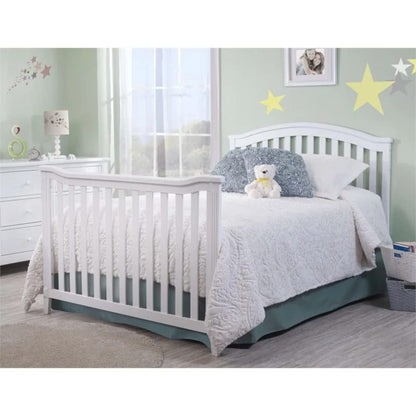 SORELLE FURNITURE Berkley Crib and Changer with Slat Panel Back Classic -in- Convertible Diaper Changing Table Non-Toxic Finish Wooden Baby Bed Toddler Childs Daybed Full-Size Nursery - White - WoodArtSupply