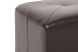 Baxton Studio Brown Lave Cube Shaped Bonded Leather Ottoman, Small Baxton Studio