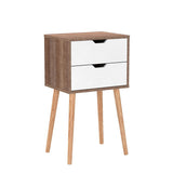 JAXPETY Nightstands Set of 2, Night Stand with Drawers, Bedside Tables with Solid Wood Legs and Large Storage Space, End Table, Side Table, for Bedroom, Natural JAXPETY