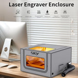 SKOUPHY Integrated Bottom Laser Engraver Enclosure with LED Light, Ventilation Kit Iron Frame Fits for Laser Cutter, Insulates Against Smoke, Odor Noise, Eye Protection 28.3 * 28.3 * 15.7 inch Cregrant3D