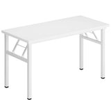 DlandHome 47 inches Folding Table Computer Desk Portable Table Activity Table Conference Table Home Office Desk, Fully Assembled White DND-ND5-120WW DlandHome