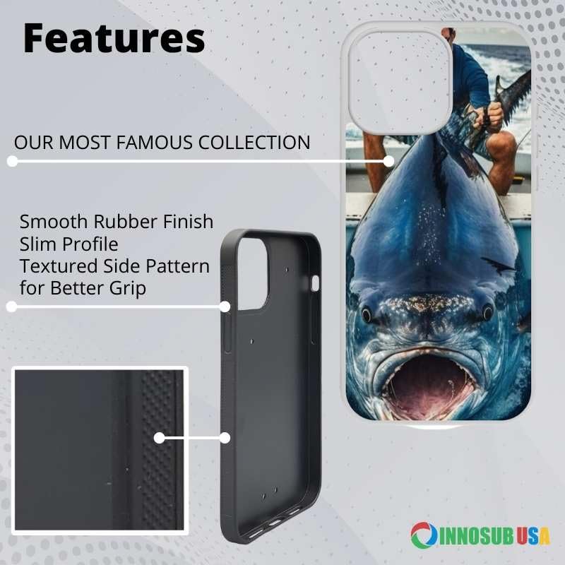 INNOSUB 5-Pack White Sublimation iPhone 15 Pro Max Cases with Aluminum Inserts, Rubber Protective Cases for Custom Designs, Ideal for Heat Press Printing INNOSUB