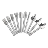 Saiper 10pcs HSS Carpentry Router Bits 1/8 Inch( 3mm ) Shank Engraving Bits Fit for Dremel Foredom Rotary Tools Set for Edge Grooving Wood Deburring Engraving and Milling Saipor