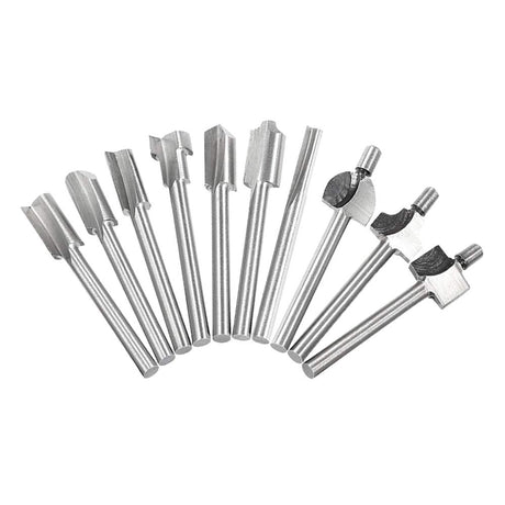 Saiper 10pcs HSS Carpentry Router Bits 1/8 Inch( 3mm ) Shank Engraving Bits Fit for Dremel Foredom Rotary Tools Set for Edge Grooving Wood Deburring Engraving and Milling Saipor